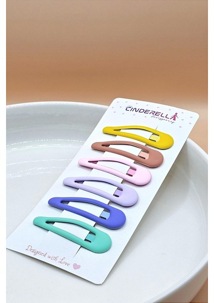 6'lı Mat Soft Renkli Klasik Model Çıtçıt Toka Seti - Kız Çocuk Çıtçıtlı Yan Saç Tokası