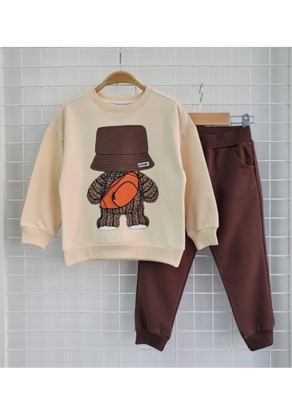 Erkek Çocuk Kahverengi Pijama Takımı Iki Iplik Takım