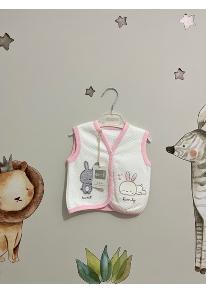 Eke Baby Bebek Tavşan/fil Nakışlı 0-3 Ay Kapitone Yelek fırsatları