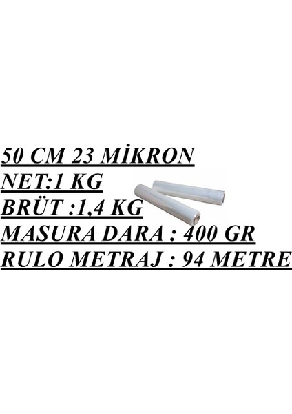 50 cm 23 Mikron El Tipi palet Streç Film