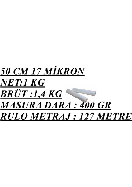 50 cm 17 Mikron El Tipi Streç Film (net 1 kg )