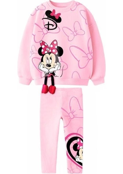 Arbi Kids Kız Çocuk Pembe Minnie Mouse Alt Üst Takım