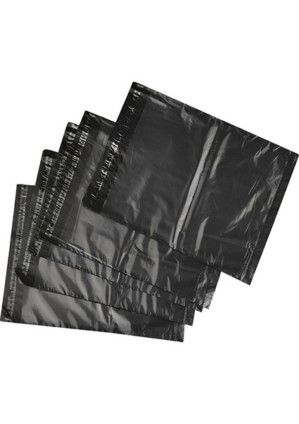 Tek Tarafı Şeffaf Kargo Poşeti - 25X30 cm - Siyah - 1000 Adet