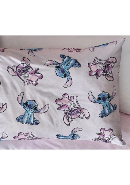 Pink Disney Lilo & Pamuk Kumaş 2 Adet Yastık Kılıfı 50 x 70 cm