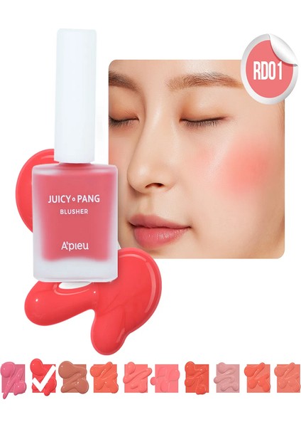 Nemlendirici Etkili Doğal Görünüm Sunan Sıvı Allık A'pieu Juicy-Pang Water Blusher (RD01)