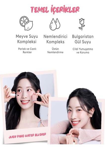 Nemlendirici Etkili Doğal Görünüm Sunan Sıvı Allık A'pieu Juicy-Pang Water Blusher (RD01) modelleri