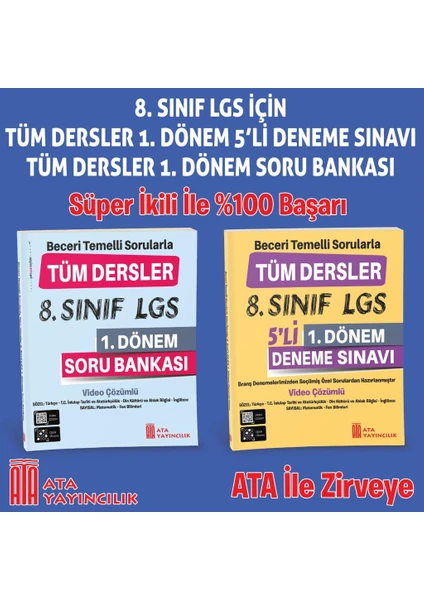 LGS 1. Dönem 2'li Set (Soru Bankası + 5'li Deneme Sınavı)