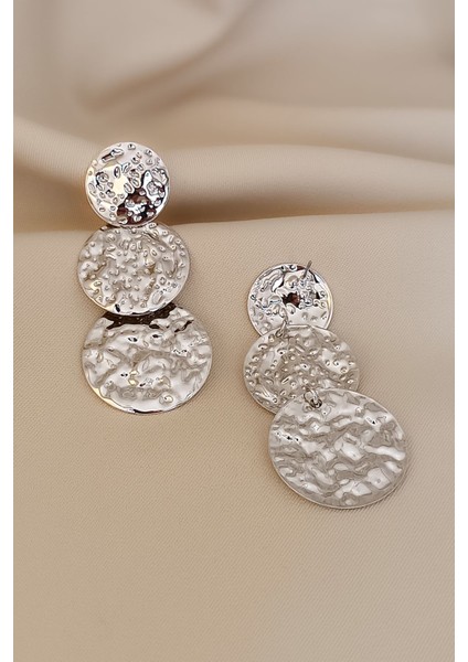 Üçlü Halka Amorf Yüzey Valerosa Silver Renk Küpe fırsatları