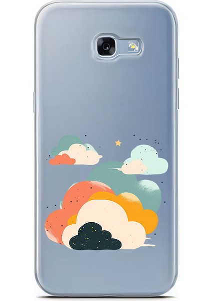 Samsung A7-2017 Uyumlu Bulutlu Gökyüzü Desenli Silikon Kılıf