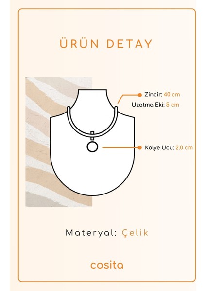 Inci Yonca Zirkon Taş Sallantı Kristal Tektaş Gold Çelik Kolye