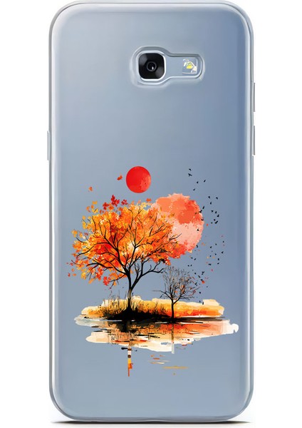 Samsung A7-2017 Uyumlu Sonbahar Ağacı Desenli Silikon Kılıf