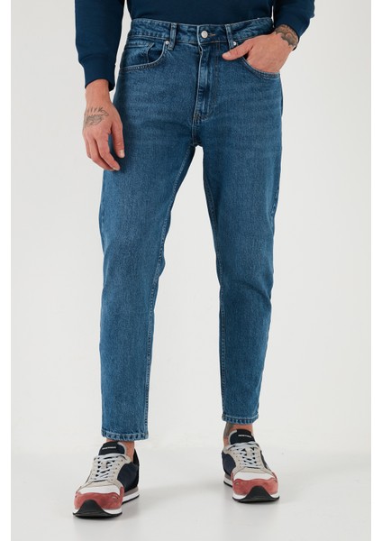 Streç Pamuklu Slim Fit Normal Bel Boru Paça Jeans Erkek Kot Pantolon 5900S281MILANO