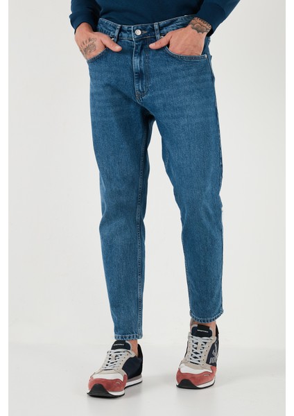 Streç Pamuklu Slim Fit Normal Bel Boru Paça Jeans Erkek Kot Pantolon 5900S281MILANO fırsatları