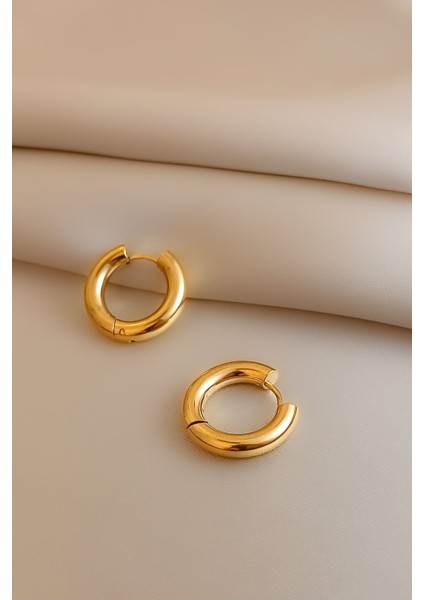 Gold Klasik Minimal Halka Küpe Ince L