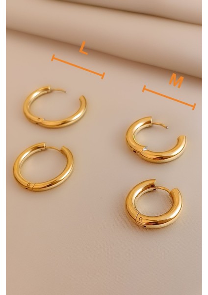 Gold Klasik Minimal Halka Küpe Ince L fırsatları