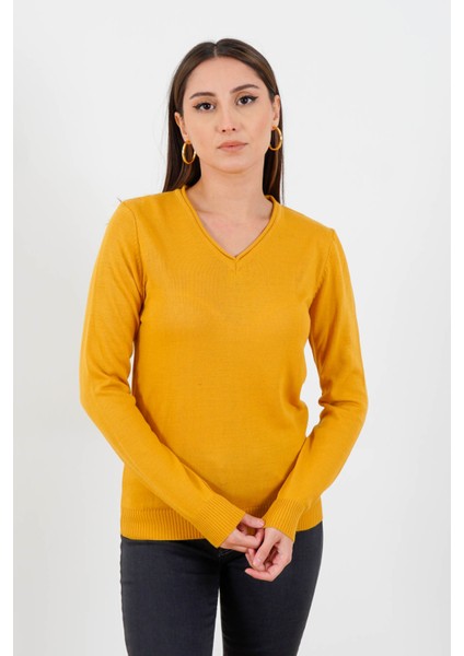 V Yaka Kadın Kazak 502