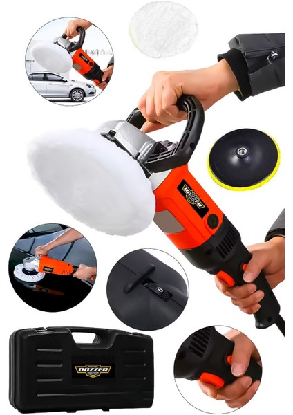 Alman Bakır Sargılı 7000 Watt 6 Kademe Devir Ayarlı Pasta Cila Zımpara Parlatma Polisaj Makinesi