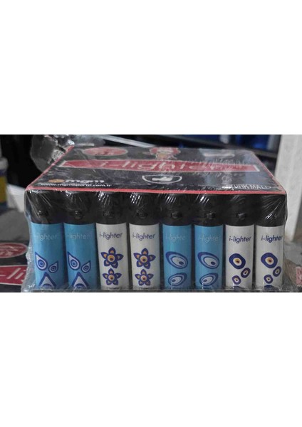 SIRIUS Mgm I-Lighter Nazar Boncuklu Mavi Beyaz 48li Çakmak