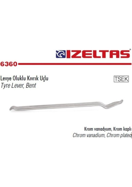 Oluklu Kıvrık Uçlu Levye 600 mm (6360260600)