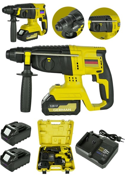 128VF Bakir Sargili Kömürsüz Motor Darbeli Çift Akülü Şarjlı Kırıcı Hilti Çantalı
