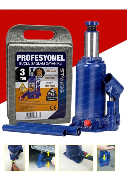 Profesyonel 3 Ton Portatif Hidrolik Ram Kaynaklı Şişe Kriko Taşıma Çantalı Hidrolik Şişe Kriko 3ton fırsatları