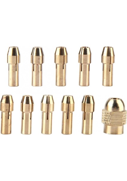 Mandren 10 Adet Dremel Gravür Hobi Motoru Matkap Ucu Şaft Mil + Kafa 0.5 - 3.2mm modelleri