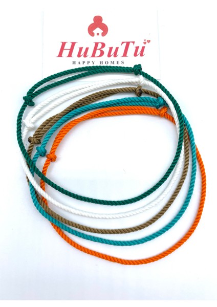 5'li Minimal Burgulu Kadın Erkek Ip Bileklik Seti