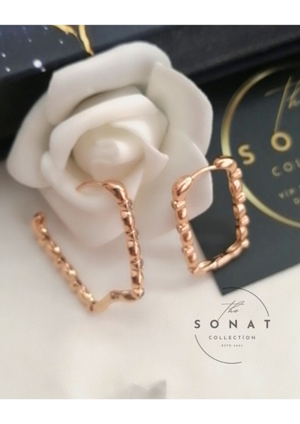 Xuping Vip Seri Rose Gold Renk Çelik Küpe