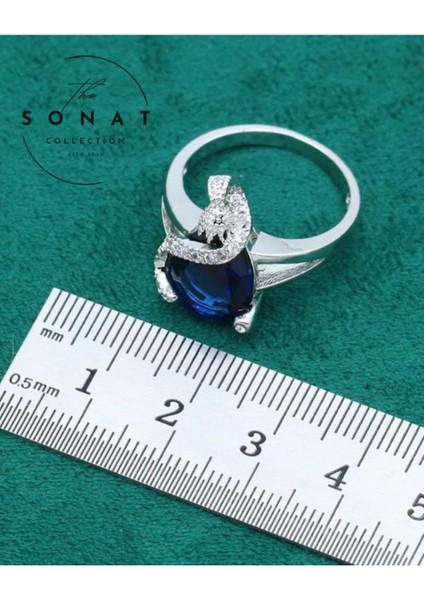 Sonat Collection Özel Tasarım 925 K Gümüş Kolye, Küpe, Yüzük Seti