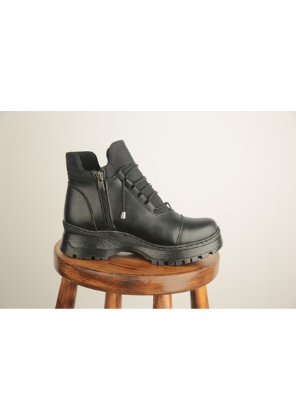 Ortopedik Tabanlı Fermuarlı Siyah Kadın Su Geçirmez Kaymaz Hafif Kullanımı Rahat Kışlık Bot modelleri