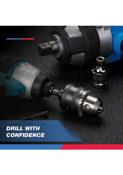 Hex Adaptörlü Matkap Mandreni 1/4 Altıgen Şaftlı 10MM 3/8 Anahtarlı Metal Mandren Anahtarlı indirimleri