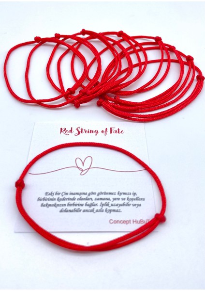 10’lu Minimal Kırmızı Burgulu Ip Bileklik fiyatları