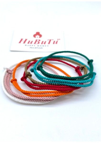 7'li Minimal Kadın Erkek Burgulu Ip Bileklik Seti