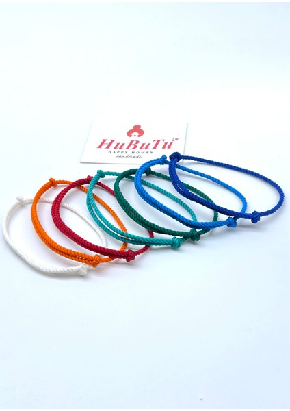 7'li Minimal Kadın Erkek Burgulu Ip Bileklik Seti