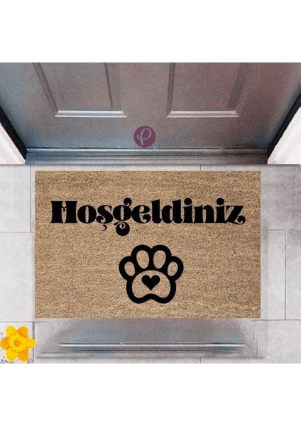 Kapı Önü Paspası Dekoratif Dijital Baskı Hoşgeldiniz P-2424