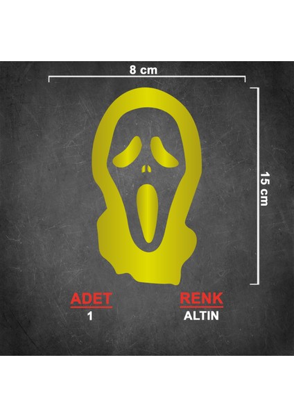 Çığlık Maske Sticker - Oto Sticker - Araba Sticker - Araç Sticker