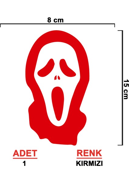 Çığlık Maske Sticker - Oto Sticker - Araba Sticker - Araç Sticker