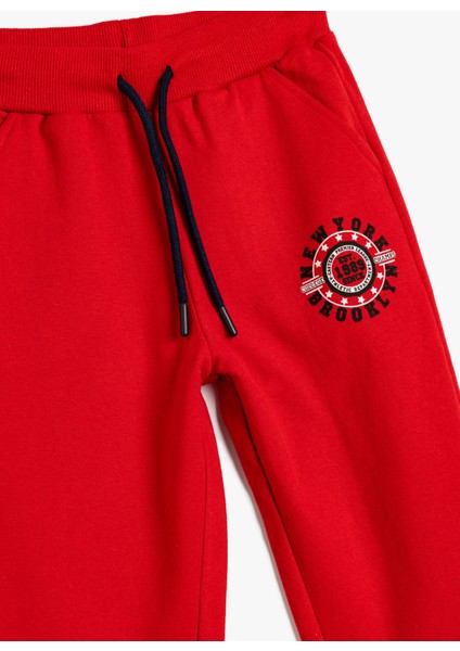 Lastikli Paça Kırmızı Erkek Eşofman Altı 5WKB40016TK modelleri