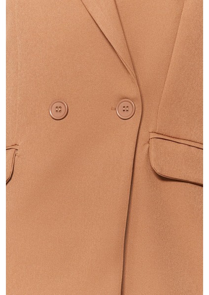 Kadın Moda Şık Boru Paça Regular Boy Uzun Kollu Blazer Ceket-Pantolon Dokuma Alt-Üst Takım indirimleri