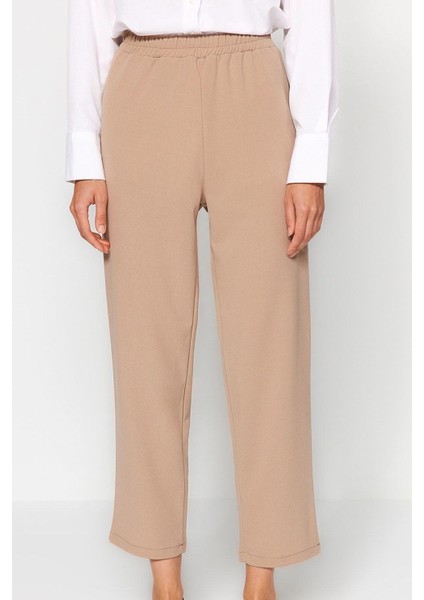 Kadın Moda Şık Boru Paça Uzun Boy Uzun Kollu Altın Düğmeli Yelek-Pantolon Örme Alt Üst Takım