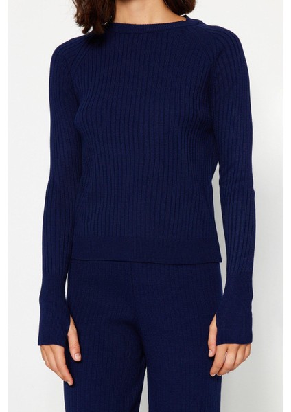 Kadın Moda Şık Regular Boy Uzun Kollu Basic Parmak Detaylı Triko Alt-Üst Takım indirimleri