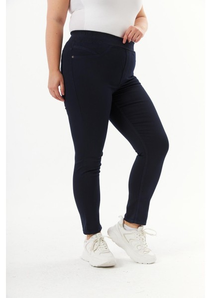 Büyük Beden Pamuk Slim Fit Pantolon Lacivert fiyatları