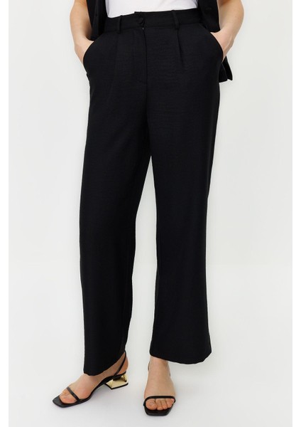 Tarz Kadın Normal Bel Geniş Paça V Yaka Keten Görünümlü Şık Yelek Pantolon Dokuma Alt Üst Takım modelleri