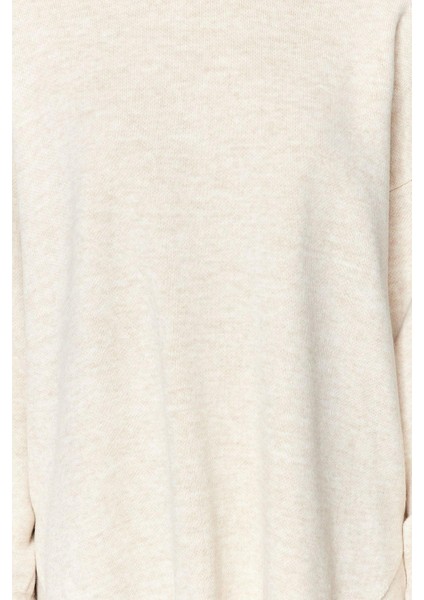 Tarz Kadın Modern Moda Normal Bel Boru Paça Bisiklet Yaka Geniş Kalıp Balon Kol Triko Alt-Üst Takım fırsatları