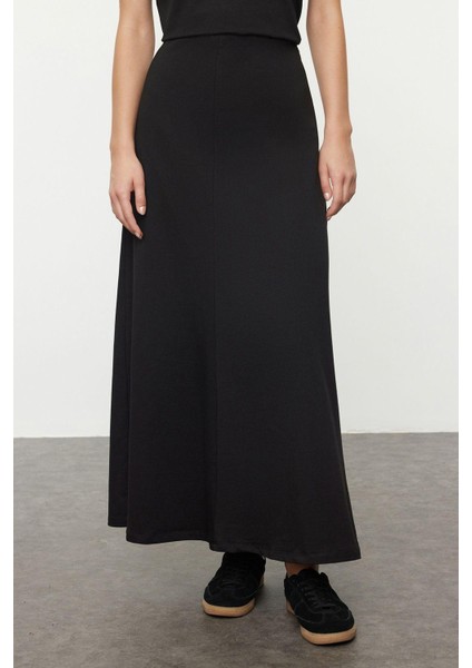 Tarz Kadın Modern Normal Bel Boru Paça V Yaka V Yaka Normal Bel Maxi Örme Bluz Etek Alt-Üst Takım