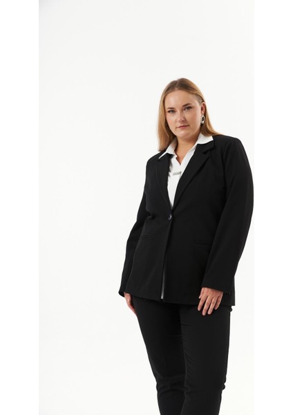 Büyük Beden Fileto Cep Astarlı Ceket Siyah fiyatları