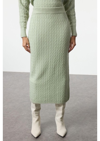 Tarz Kadın Modern Moda Normal Bel Boru Paça V Yaka Yünlü Saç Örgü Triko Alt-Üst Takım fırsatları