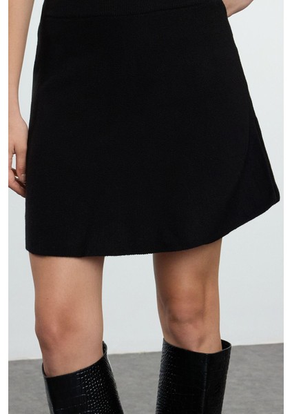 Tarz Kadın Modern Moda Normal Bel Boru Paça Ceket Yaka Etek-Bluz-Hırka Üçlü Triko Alt-Üst Takım