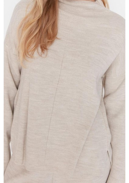 Tarz Kadın Modern Moda Normal Bel Geniş Paça Dik Yaka Dik Yaka Triko Alt-Üst Takım fırsatları