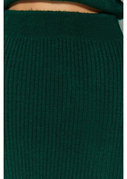 Tarz Kadın Modern Moda Normal Bel Geniş Paça Bisiklet Yaka Yumuşak Dokulu Triko Alt-Üst Takım modelleri